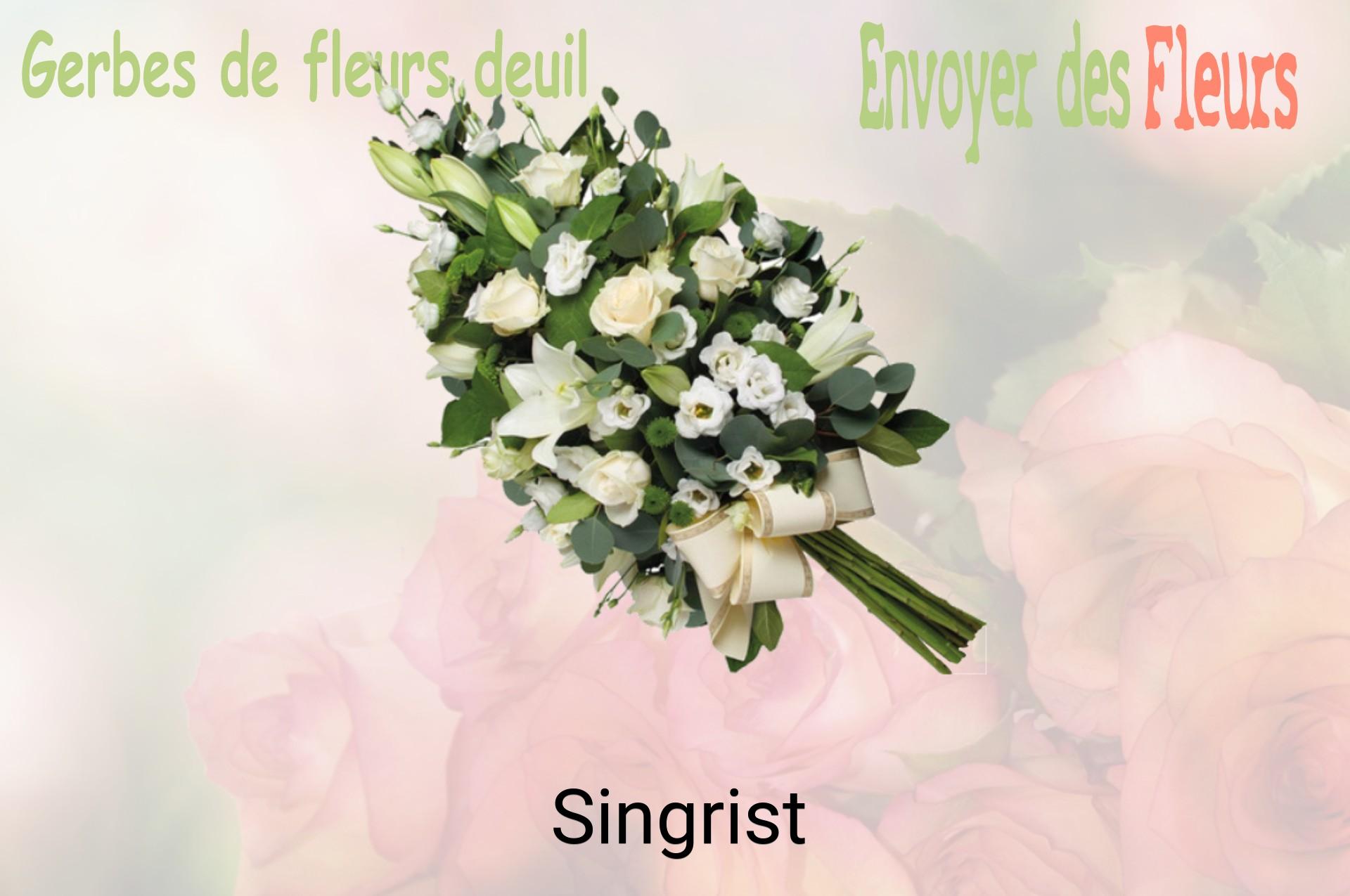 Gerbe de fleurs de deuil livrée à Singrist